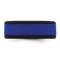 Silicone Black Band with Removable Blue Center 8mm view 3