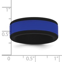 Silicone Black Band with Removable Blue Center 8mm view 5