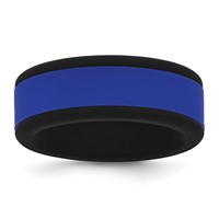 Silicone Black Band with Removable Blue Center 8mm view 1