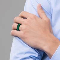 Silicone Black Band with Removable Green Center 8mm view 4