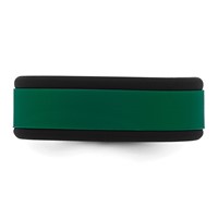 Silicone Black Band with Removable Green Center 8mm view 3