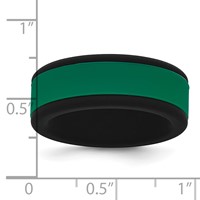 Silicone Black Band with Removable Green Center 8mm view 5