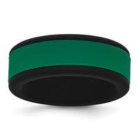 Silicone Black Band with Removable Green Center 8mm view 1