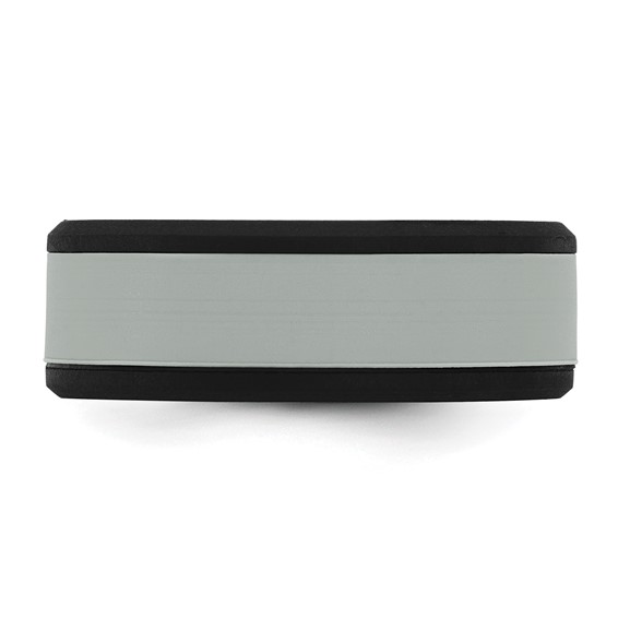 Silicone Black with Removable Grey Center 8mm Band