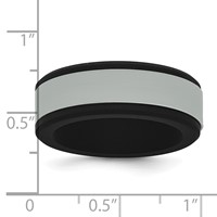 Silicone Black Band with Removable Grey Center 8mm view 5