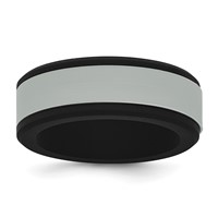 Silicone Black Band with Removable Grey Center 8mm view 1
