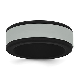 Silicone Black with Removable Grey Center 8mm Band
