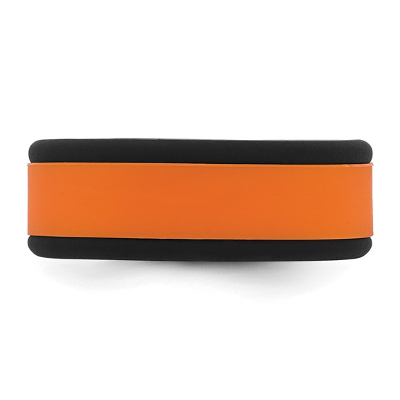 Silicone Black with Removable Orange Center 8mm Band