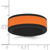 Silicone Black Band with Removable Orange Center 8mm view 5
