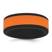 Silicone Black Band with Removable Orange Center 8mm view 1