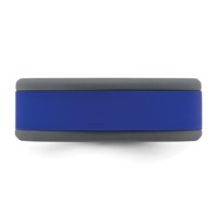 Silicone Grey Band with Removable Blue Center 8mm view 3