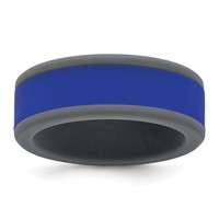 Silicone Grey Band with Removable Blue Center 8mm view 1