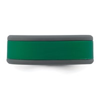 Silicone Grey Band with Removable Green Center 8mm view 3