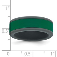 Silicone Grey Band with Removable Green Center 8mm view 5