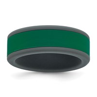 Silicone Grey Band with Removable Green Center 8mm view 1