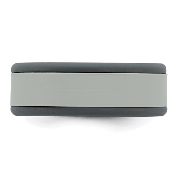 Silicone Grey with Removable Light Grey Center 8mm Band