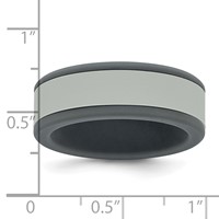 Silicone Grey Band with Removable Light Grey Center 8mm view 5