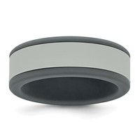 Silicone Grey Band with Removable Light Grey Center 8mm view 1
