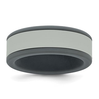 Silicone Grey with Removable Light Grey Center 8mm Band