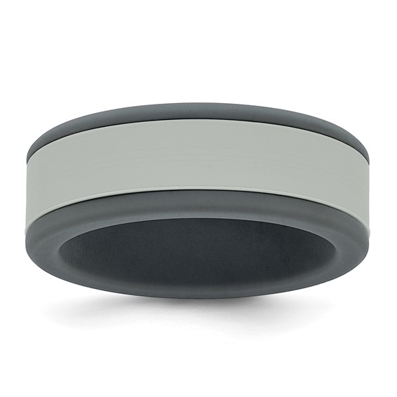 Silicone Grey with Removable Light Grey Center 8mm Band