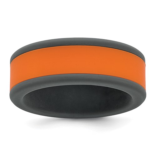 Silicone Grey Band with Removable Orange Center 8mm