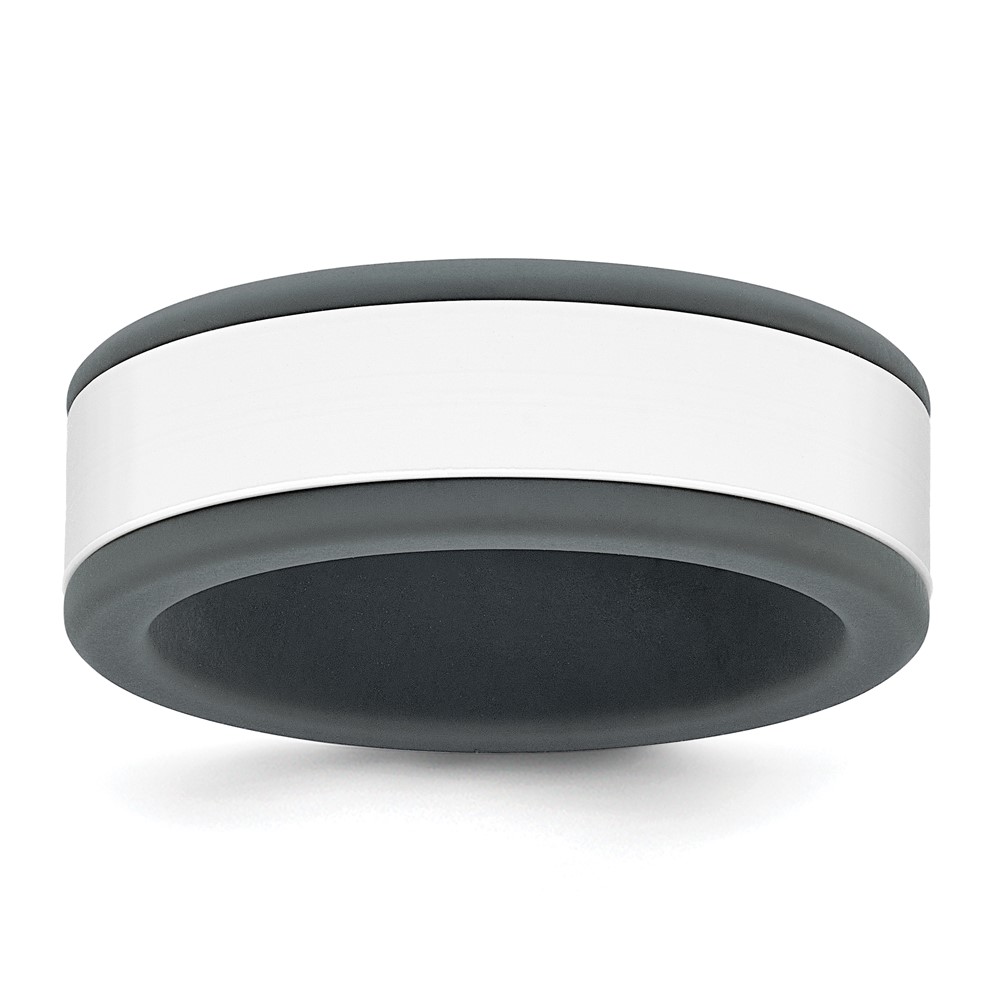 Silicone Grey Band with Removable White Center 8mm