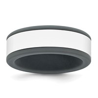Silicone Grey Band with Removable White Center 8mm view 1