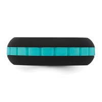 Silicone Black Band with Blue Grooved Center 7.50mm view 3