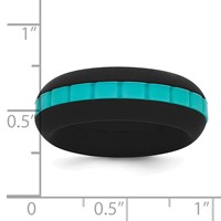 Silicone Black Band with Blue Grooved Center 7.50mm view 5
