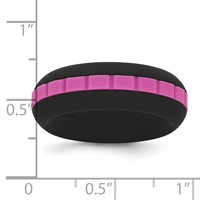 Silicone Black Band with Pink Grooved Center 7.50mm view 5