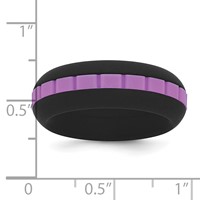 Silicone Black Band with Purple Grooved Center 7.50mm view 5