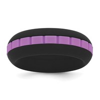 Silicone Black Band with Purple Grooved Center 7.50mm view 1