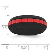 Silicone Black Band with Red Grooved Center 7.50mm view 5