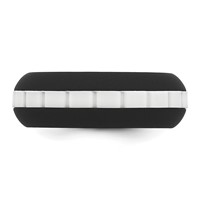 Silicone Black Band with White Grooved Center 7.50mm view 3