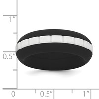 Silicone Black Band with White Grooved Center 7.50mm view 5