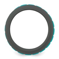 Silicone Grey Band with Blue Grooved Center 7.50mm view 2