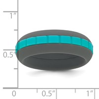 Silicone Grey Band with Blue Grooved Center 7.50mm view 5