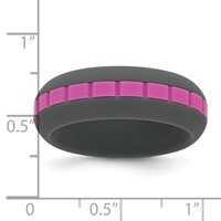 Silicone Grey Band with Pink Grooved Center 7.50mm view 5