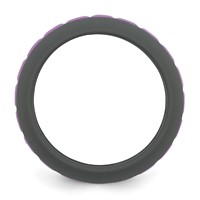 Silicone Grey Band with Purple Grooved Center 7.50mm view 2