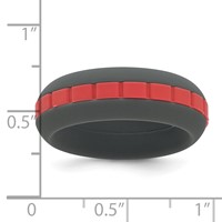 Silicone Grey Band with Red Grooved Center 7.50mm view 5