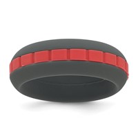 Silicone Grey Band with Red Grooved Center 7.50mm view 1