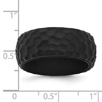 Silicone Black 8.50mm Hammered Band view 5