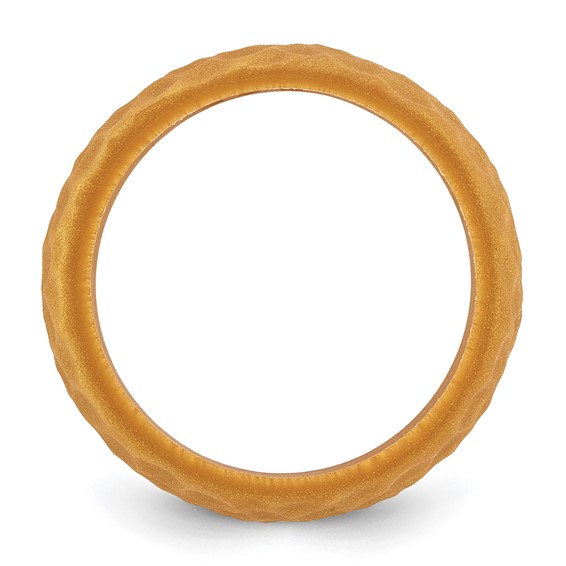 Silicone Metallic Gold 8.50mm Hammered Band