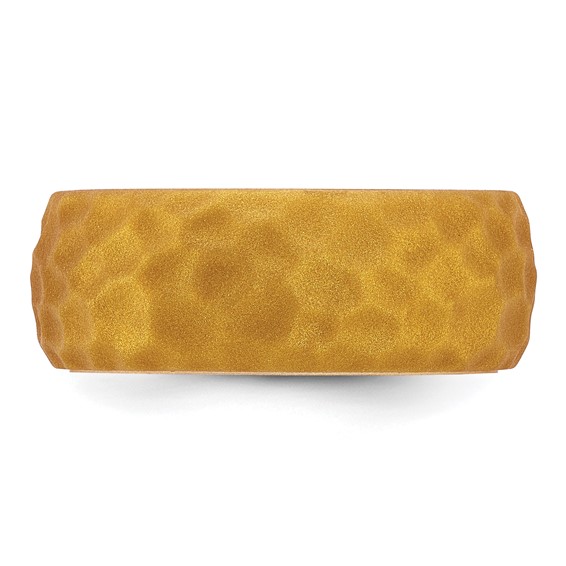 Silicone Metallic Gold 8.50mm Hammered Band
