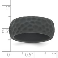 Silicone Dark Grey 8.50mm Hammered Band view 5
