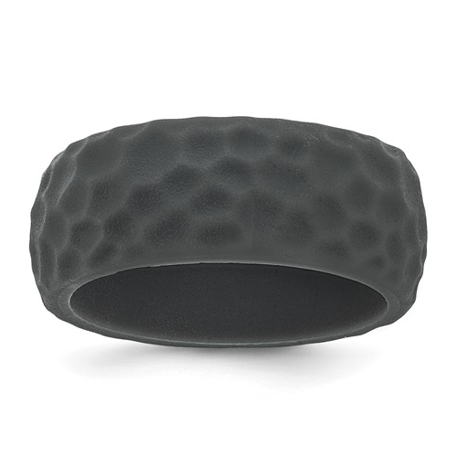 Silicone Dark Grey 8.50mm Hammered Band