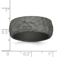 Silicone Metallic Silver 8.50mm Hammered Band view 5