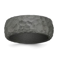 Silicone Metallic Silver 8.50mm Hammered Band view 1