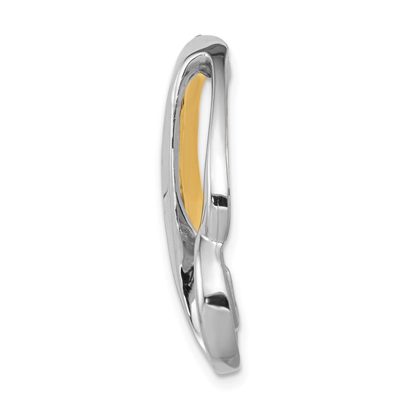 14k Two-tone Polished Slide Fits up to 6mm Regular/8mm Fancy or Reversible Omega