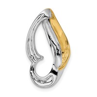 14K Two-tone Polished Slide Fits Up to 6mm Regular 8mm Fancy Or Reversible Omega view 3